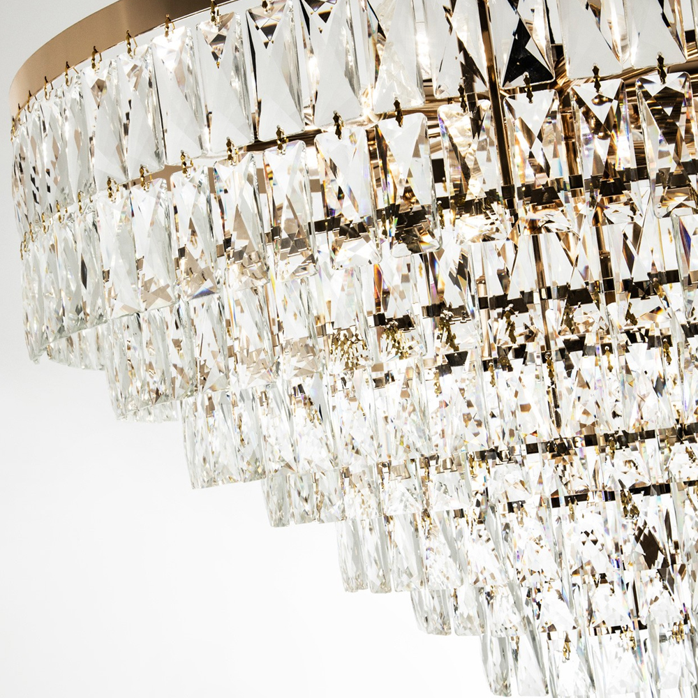 Люстра с прямоугольными хрустальными подвесками Lunet Crystal Rectangulars Chandelier 18