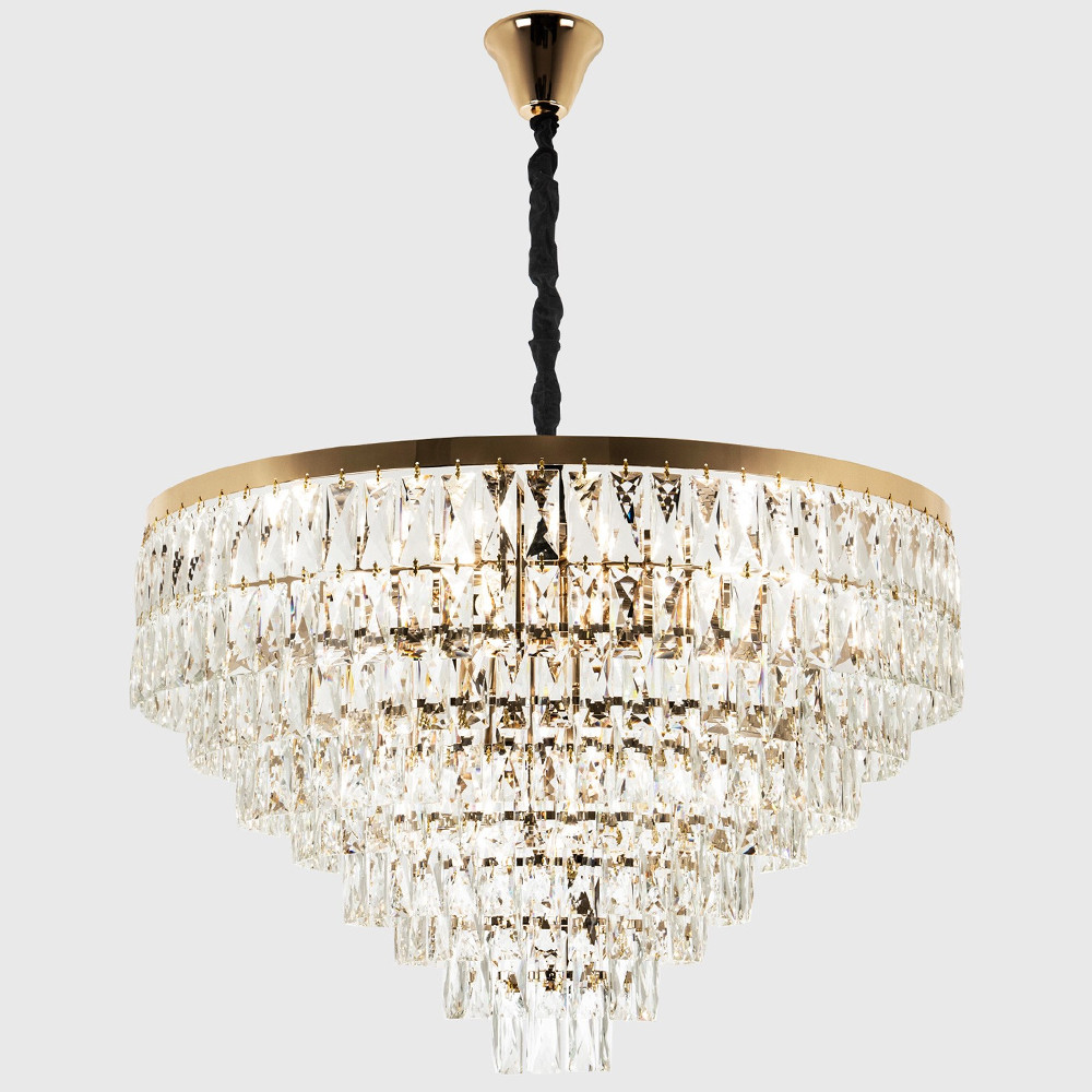 Люстра с прямоугольными хрустальными подвесками Lunet Crystal Rectangulars Chandelier 18