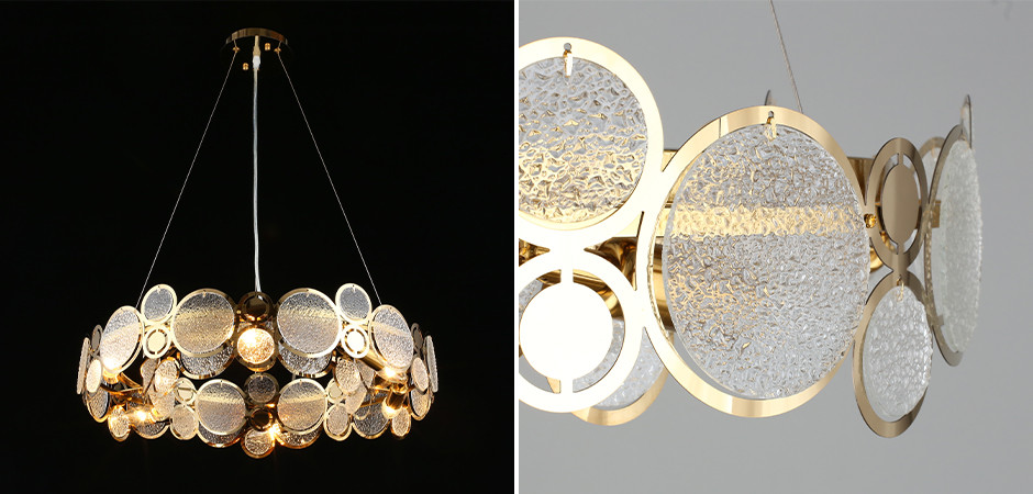 Люстра с рельефным стеклом Golden Circles