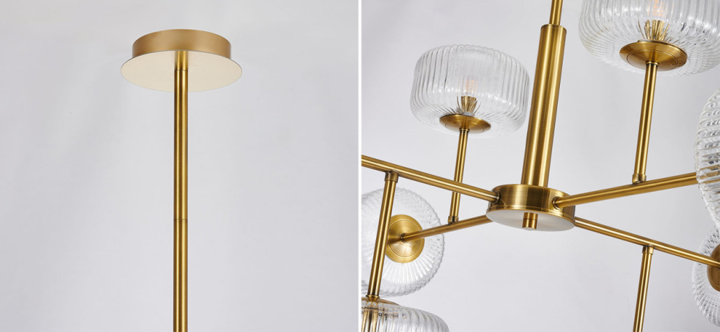 Люстра с рельефными плафонами Blown Glass