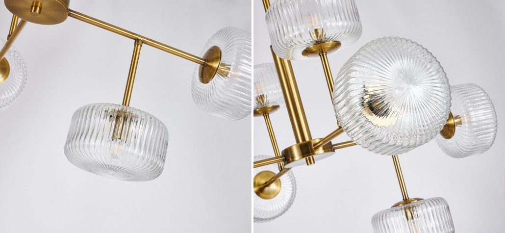 Люстра с рельефными плафонами Blown Glass