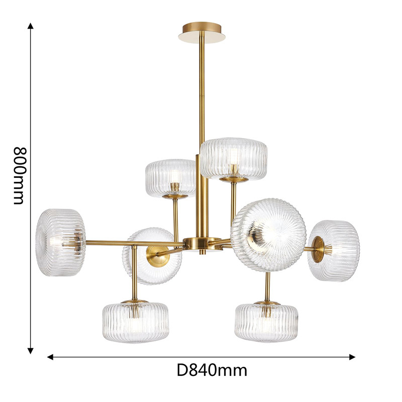 Люстра с рельефными плафонами Blown Glass