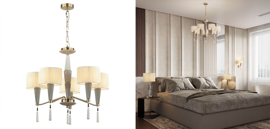 Люстра с тканевыми абажурами Nude Color