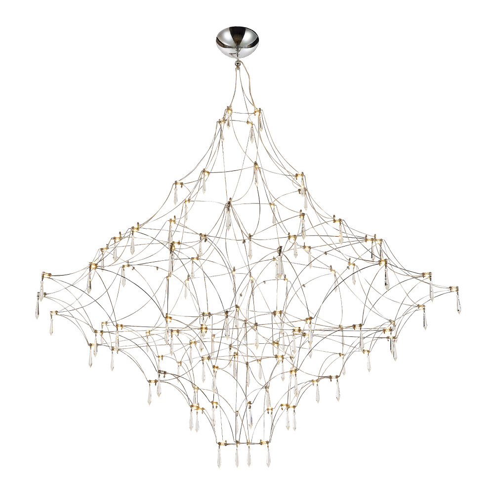 Люстра с тонким металлическим каркасом цвета хром Quasar