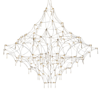 Люстра с тонким металлическим каркасом цвета хром Quasar