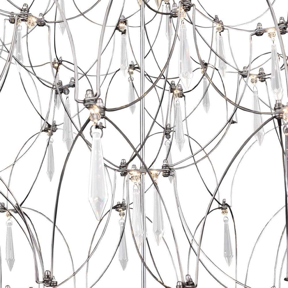 Люстра с тонким металлическим каркасом цвета хром Quasar