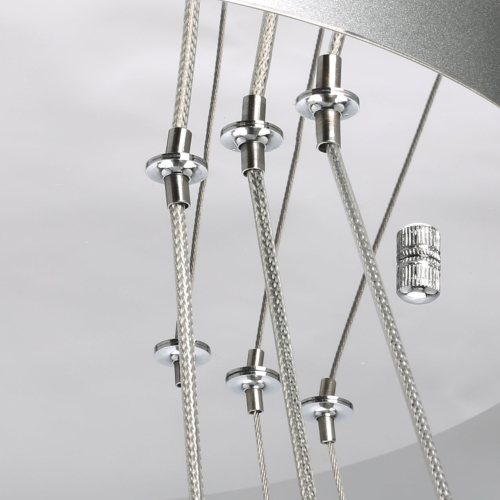 Люстра с тремя кольцами цвета хром и прозрачными хрустальными шарами по периметру Sacramento Transparent Balls Chandelier