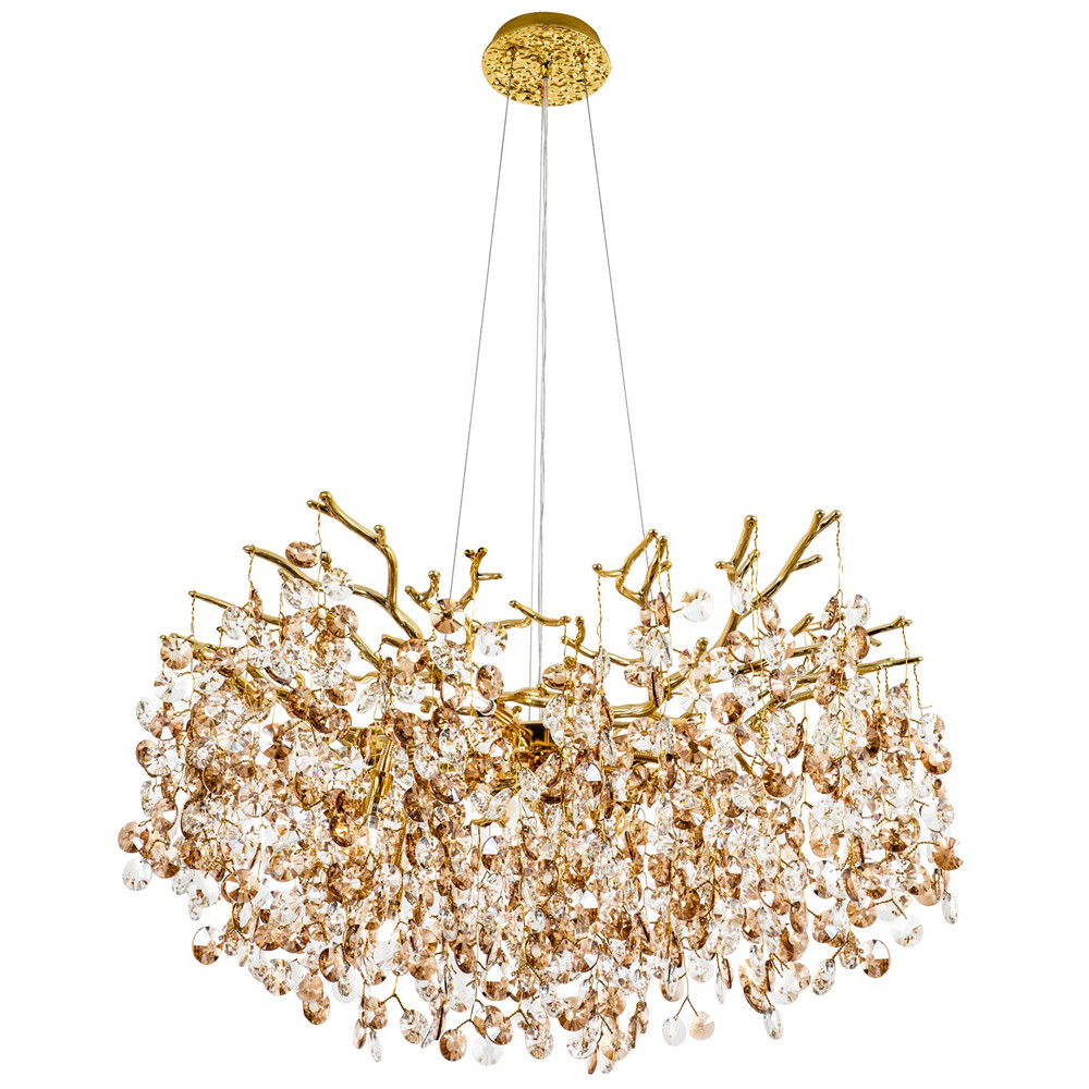 Люстра с хрустальными подвесками Fairytree Gold Crystal Chandelier 10