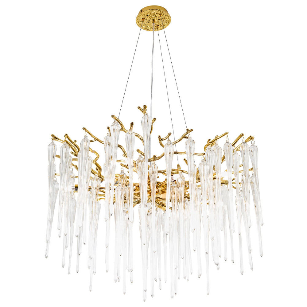 Люстра с хрустальными подвесками Frozen Drops Chandelier Gold 10