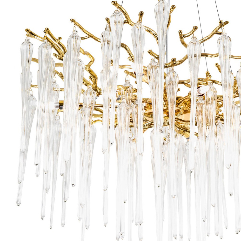 Люстра с хрустальными подвесками Frozen Drops Chandelier Gold 10