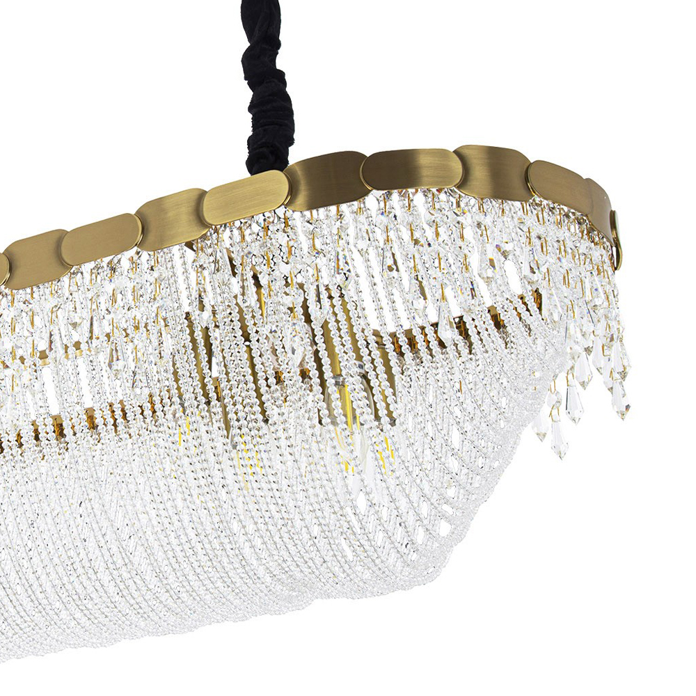 Люстра с хрустальными подвесками Riche Crystal Metal Chandelier 12