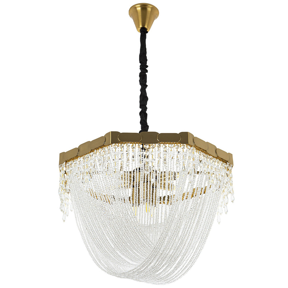 Люстра с хрустальными подвесками Riche Crystal Metal Chandelier 9
