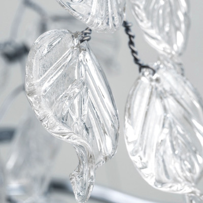 Люстра с хрустальными подвесками в виде листьев Fairytree Leaves Silver Chandelier 10