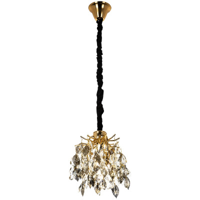 Люстра с хрустальными подвесками и металлическими в виде листьев Fairytree Light Chandelier 2