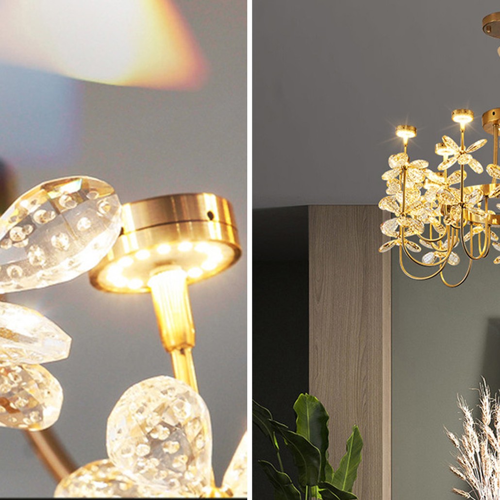 Люстра с хрустальными цветами Crystal Flowers Chandelier