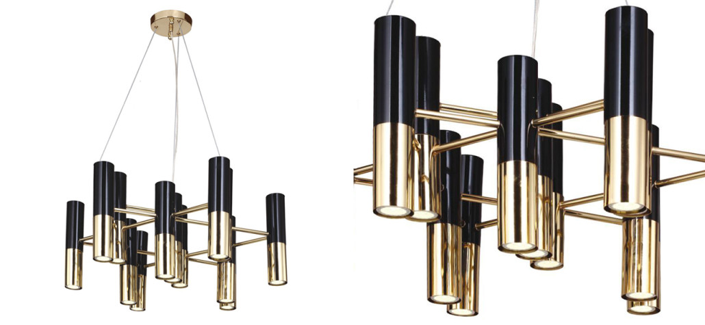 Люстра с черно-золотыми плафонами Delightfull