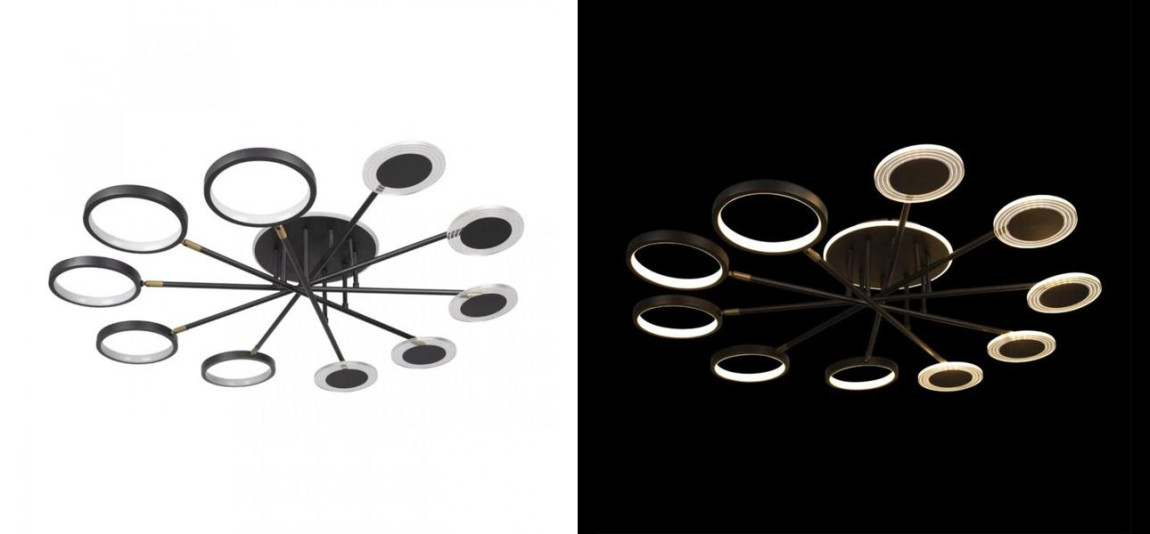 Люстра светодиодная BENDIK LIGHTING Black 10 плафонов