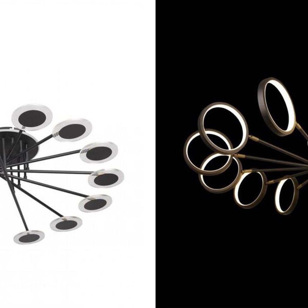 Люстра светодиодная BENDIK LIGHTING Black 14 плафонов