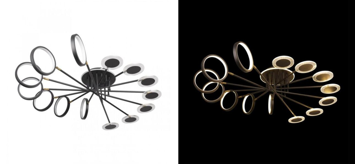 Люстра светодиодная BENDIK LIGHTING Black 14 плафонов