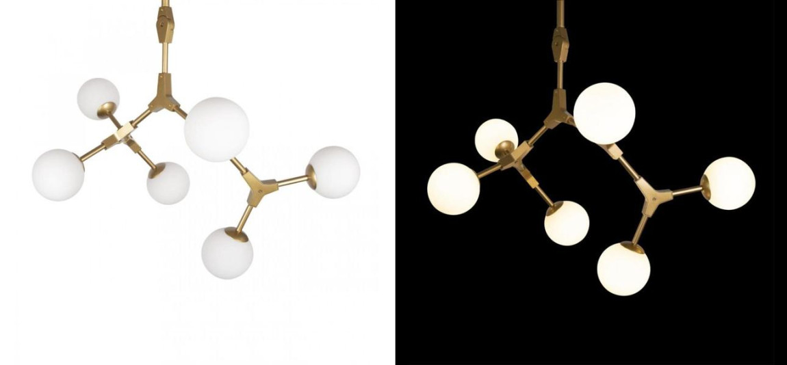 Люстра светодиодная CHERRY BOMB Золотой цвет 6 плафонов