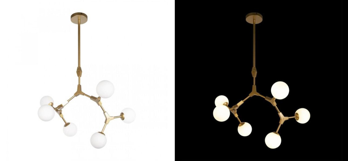 Люстра светодиодная CHERRY BOMB Золотой цвет 6 плафонов