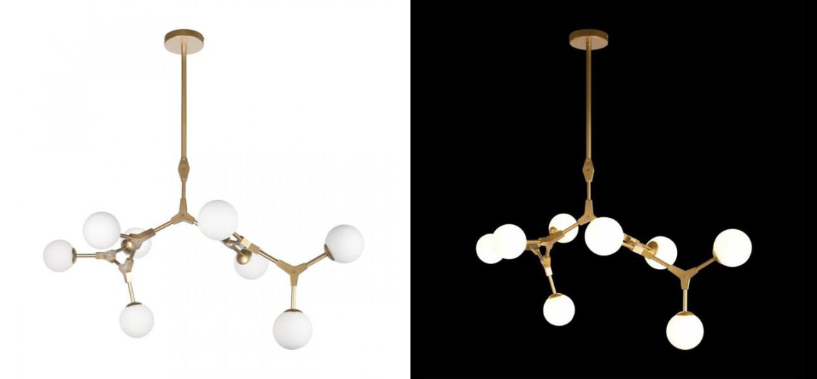 Люстра светодиодная CHERRY BOMB Золотой цвет 8 плафонов