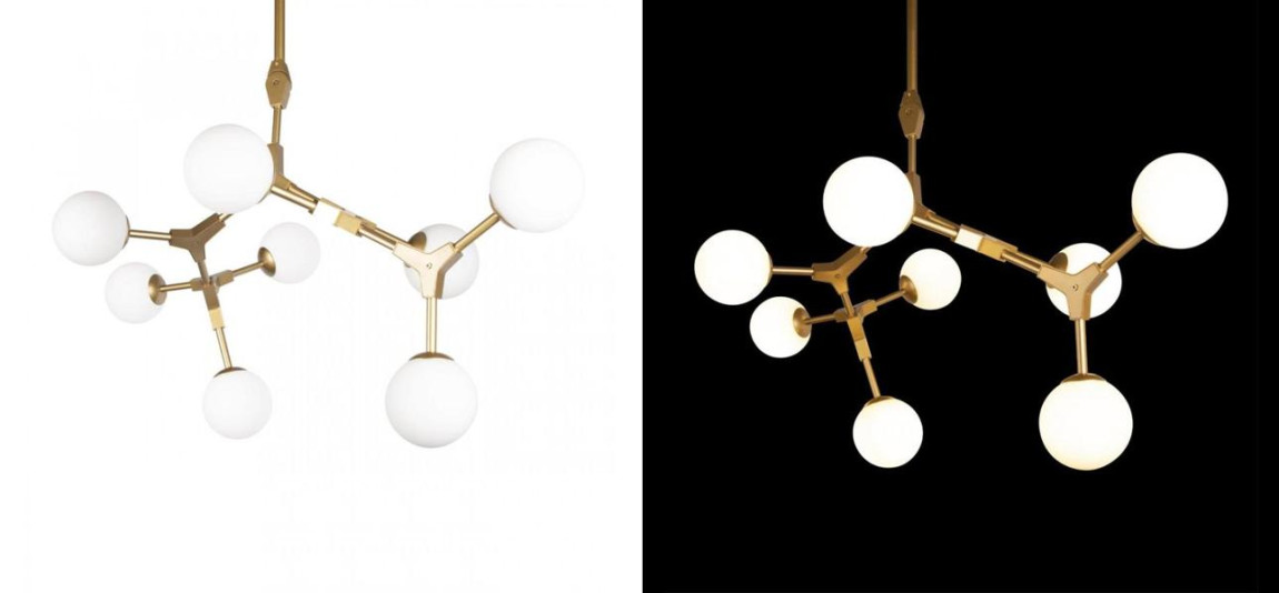 Люстра светодиодная CHERRY BOMB Золотой цвет 8 плафонов