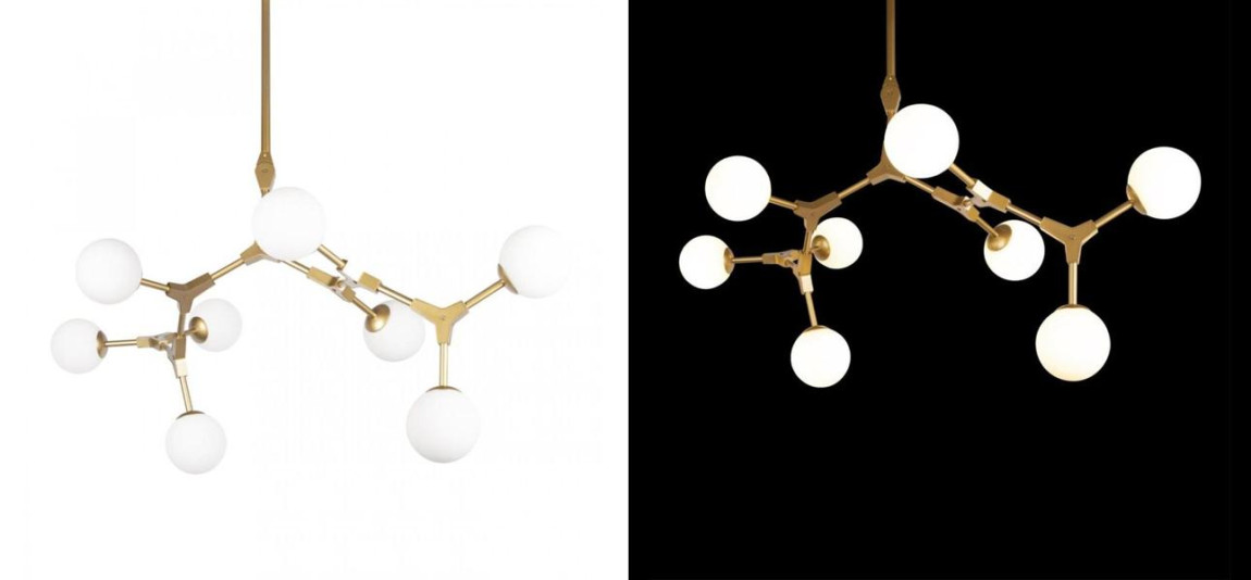 Люстра светодиодная CHERRY BOMB Золотой цвет 8 плафонов