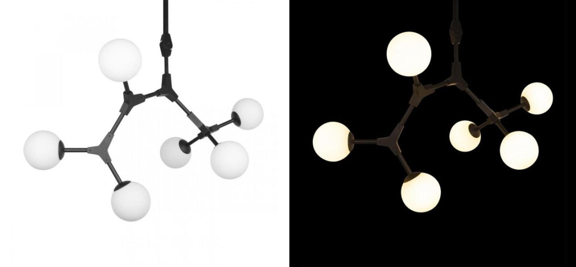 Люстра светодиодная CHERRY BOMB Черный цвет 6 плафонов