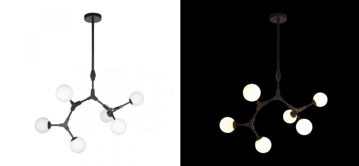 Люстра светодиодная CHERRY BOMB Черный цвет 6 плафонов