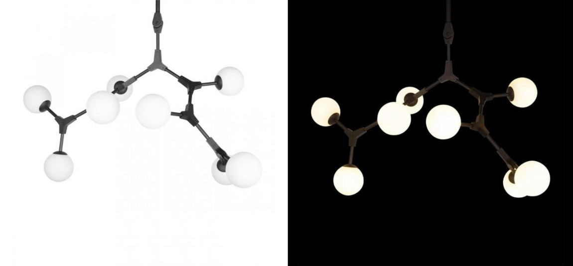 Люстра светодиодная CHERRY BOMB Черный цвет 8 плафонов