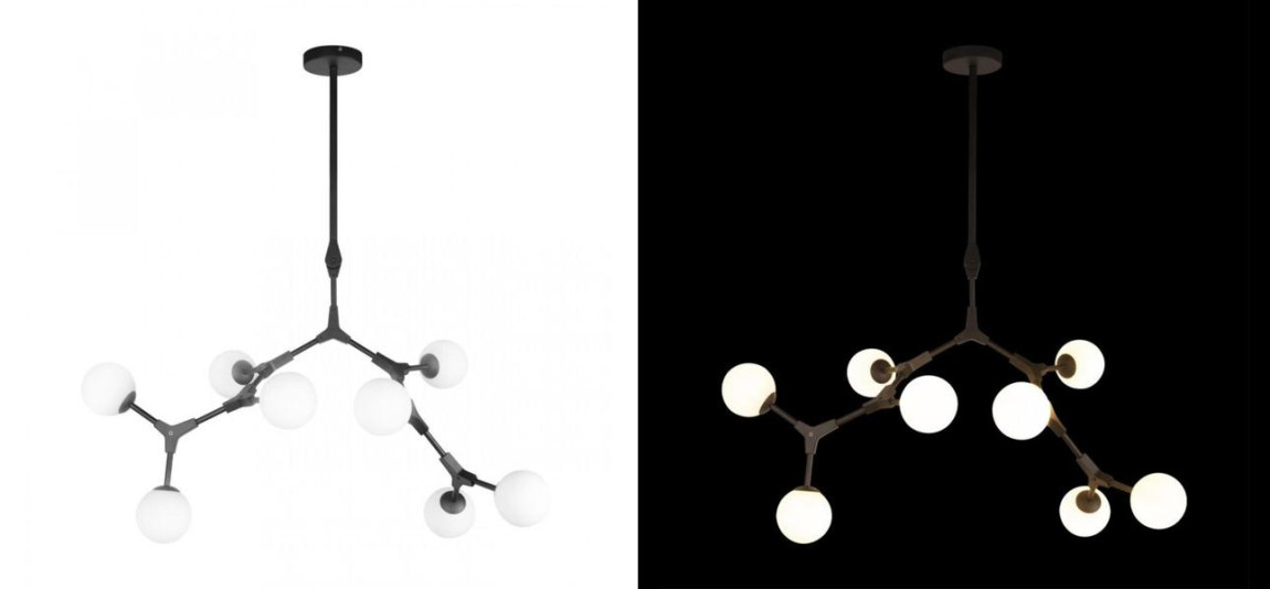 Люстра светодиодная CHERRY BOMB Черный цвет 8 плафонов