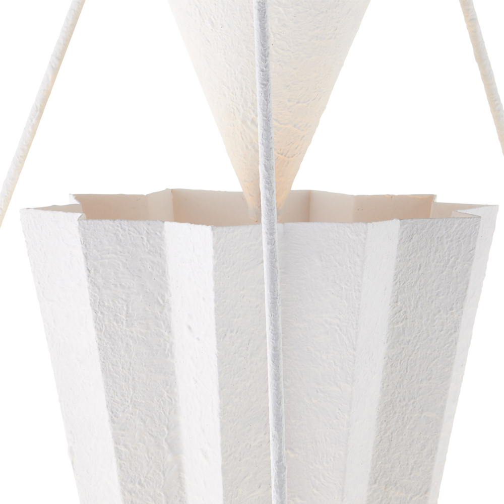 Люстра светодиодная белая геометрической формы с рифленым плафоном White Geometric Lamps