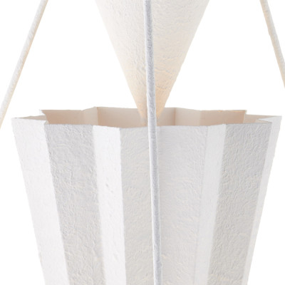 Люстра светодиодная белая геометрической формы с рифленым плафоном White Geometric Lamps