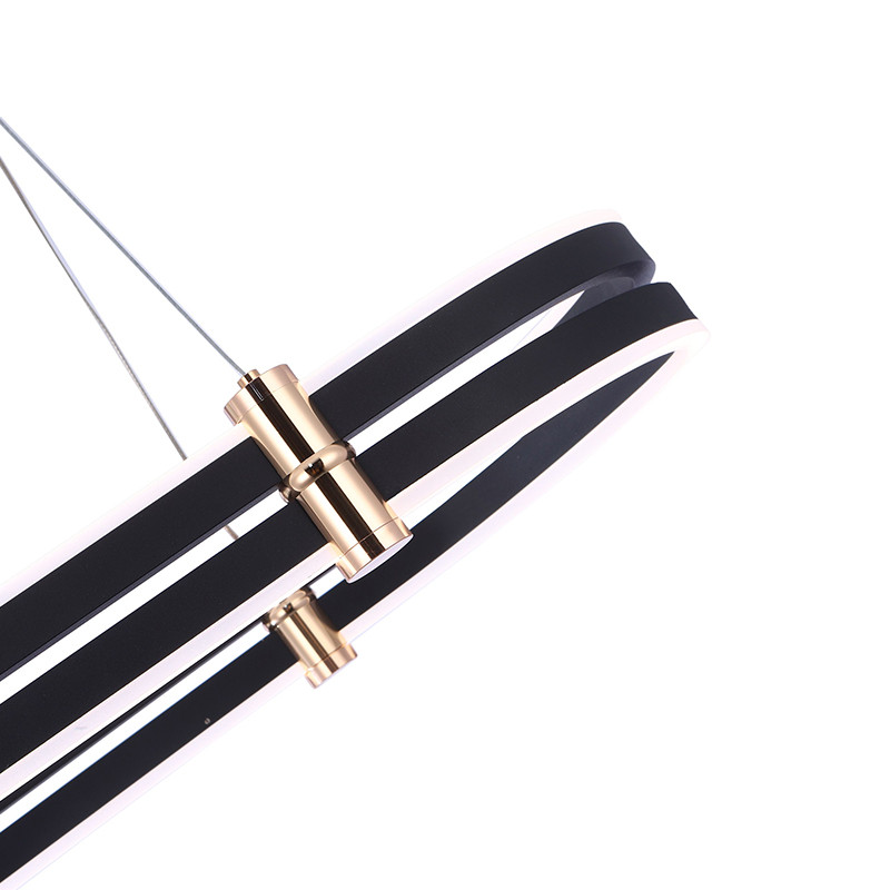 Люстра светодиодная в форме овала из акрила и алюминия с пультом для регулировки света Ring Horizontal Anthracite