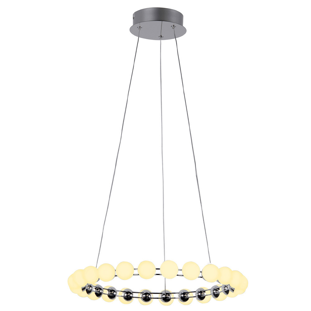 Люстра светодиодная кольцевая с круглыми плафонами белого цвета PEARLS Suspension 48
