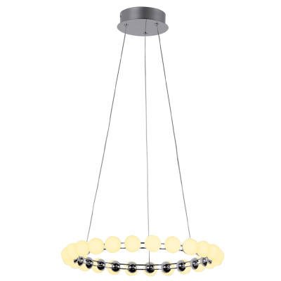 Люстра светодиодная кольцевая с круглыми плафонами белого цвета PEARLS Suspension 48