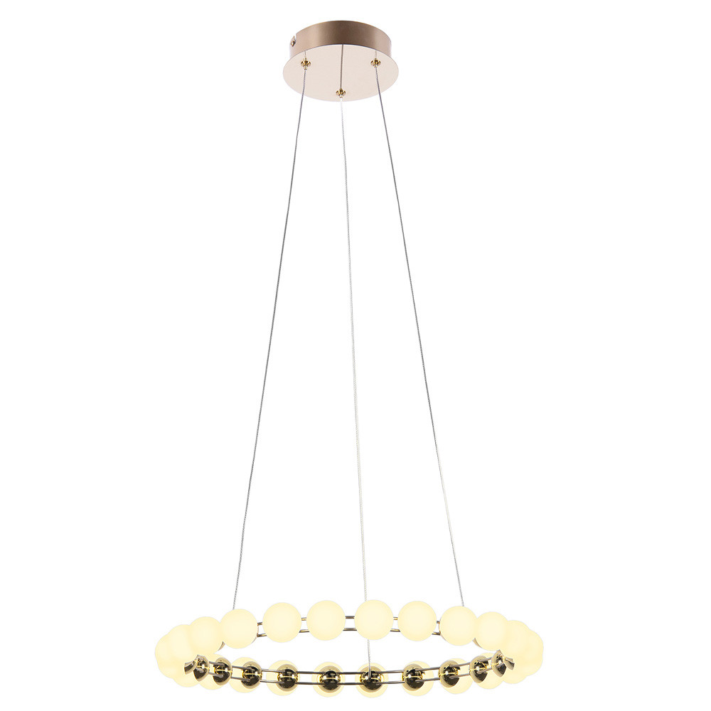 Люстра светодиодная кольцевая с круглыми плафонами белого цвета PEARLS Suspension 48