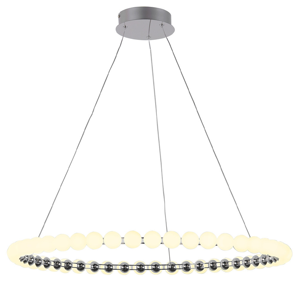 Люстра светодиодная кольцевая с круглыми плафонами белого цвета PEARLS Suspension 80