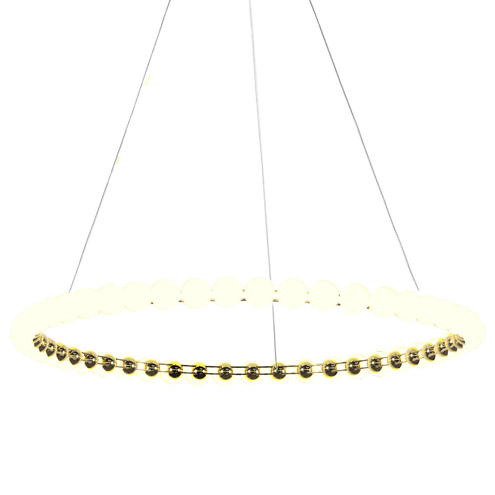 Люстра светодиодная кольцевая с круглыми плафонами белого цвета PEARLS Suspension 80