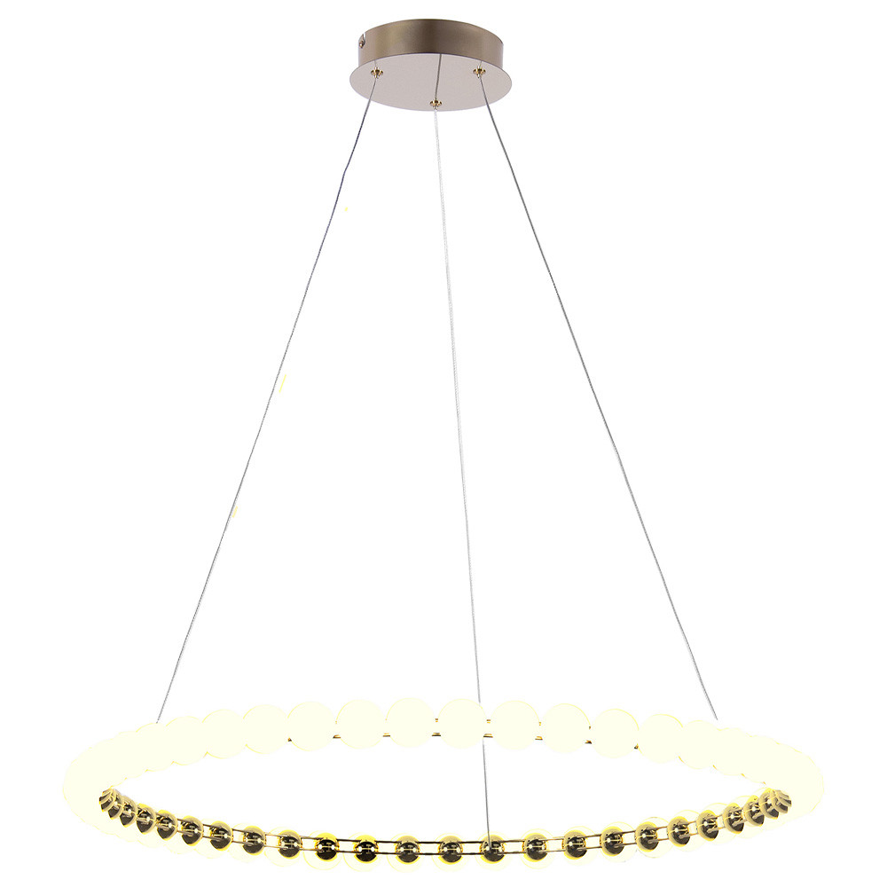 Люстра светодиодная кольцевая с круглыми плафонами белого цвета PEARLS Suspension 80