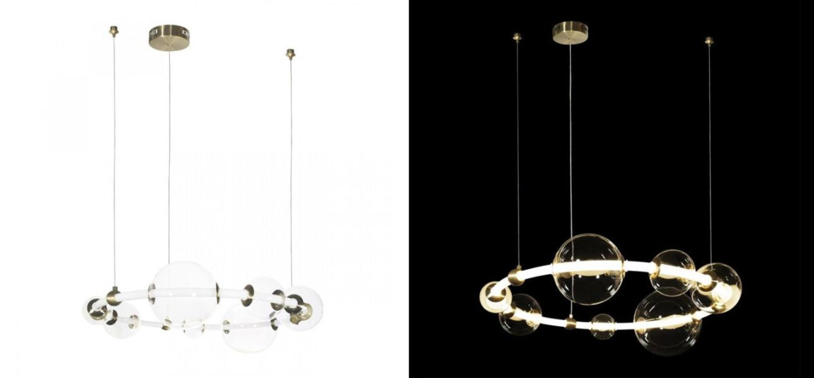 Люстра светодиодная кольцо Iona Necklace белая диаметр 73