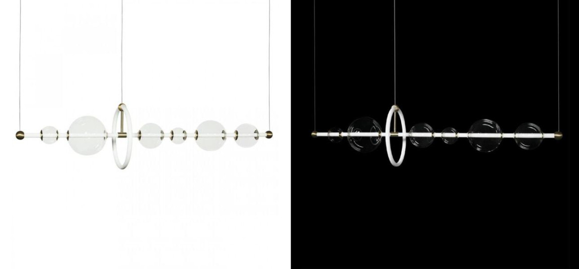 Люстра светодиодная линейная Iona Necklace белая 120 см