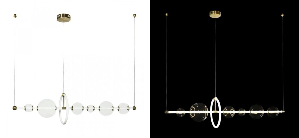 Люстра светодиодная линейная Iona Necklace белая 120 см