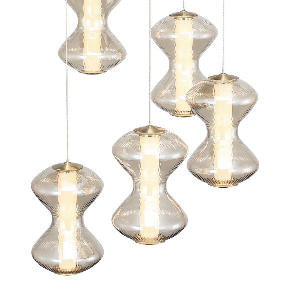 Люстра светодиодная с стеклянными волнообразными плафонами Amphora of Light