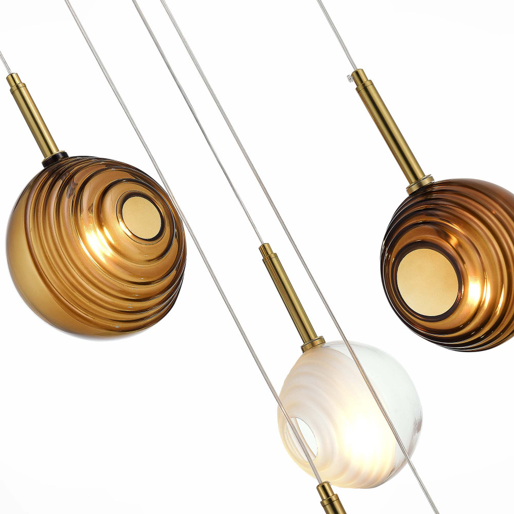 Люстра светодиодная с сферическими стеклянными плафонами Splatter