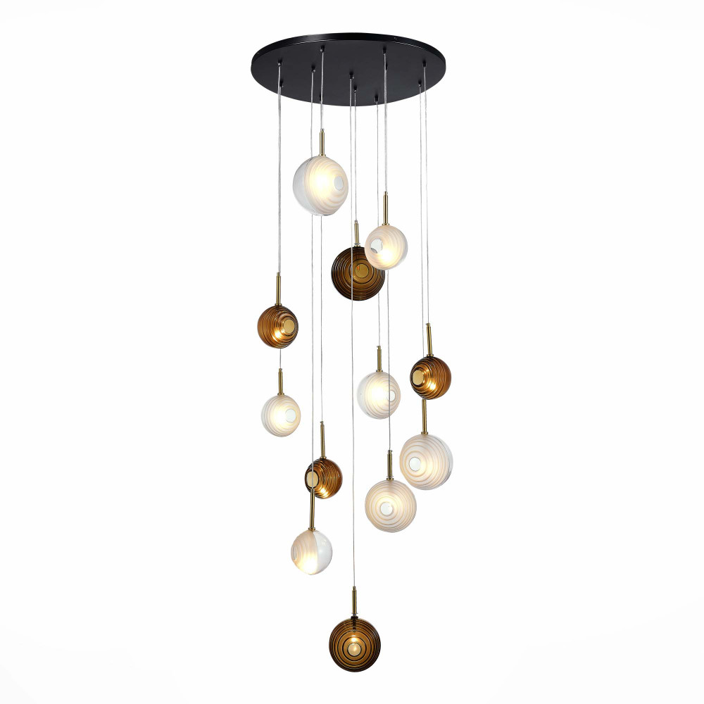 Люстра светодиодная с сферическими стеклянными плафонами Splatter