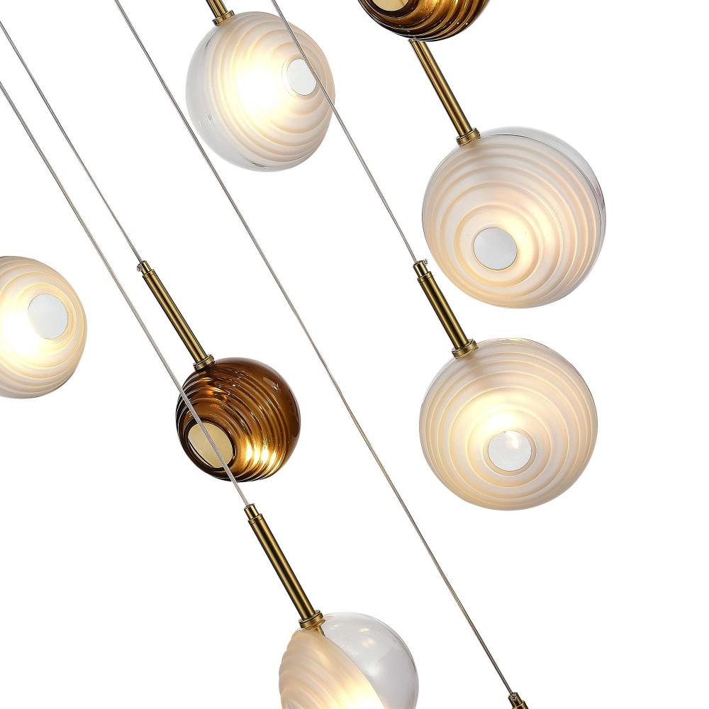 Люстра светодиодная с сферическими стеклянными плафонами Splatter