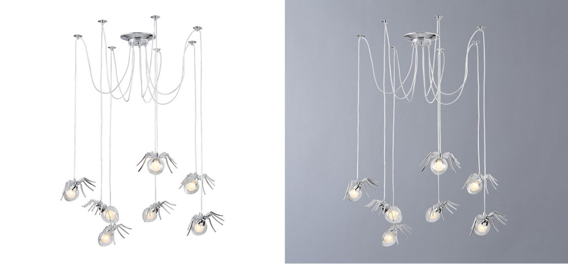 Люстра серебряная Паук Spiders lamp 7
