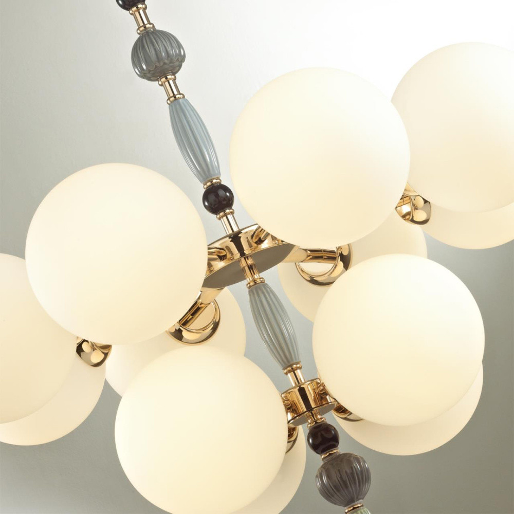 Люстра со вставками из керамики SkyEast 12 ламп